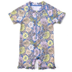 NWT Baby Short Sleeve One Piece Swimsuit with UPF 50+ Sun Protection